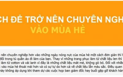 Bí quyết chọn trang phục chuyên nghiệp cho dân công sở vào mùa hè